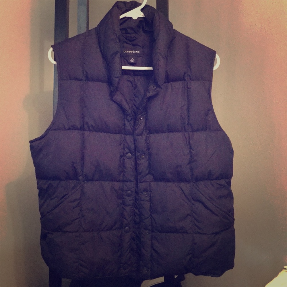 Navy blue down vest